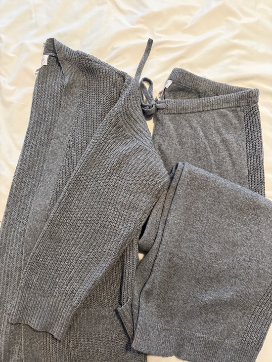 Auden Women’s Gray Open-Front Robe Cardigan + Wide-Leg Pant Set Size M/L - Picture 6 of 12